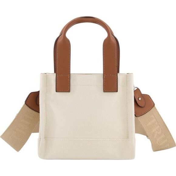 NEW True Religion Canvas Mini Tote Bag Natural Cream - Picture 2 of 13